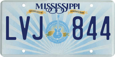 MS license plate LVJ844