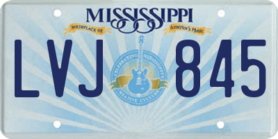 MS license plate LVJ845