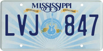 MS license plate LVJ847