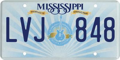 MS license plate LVJ848