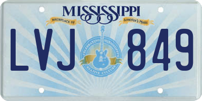 MS license plate LVJ849