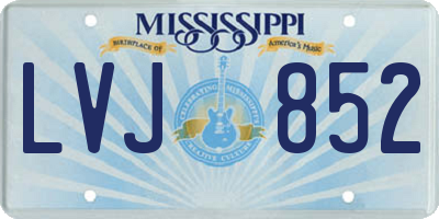 MS license plate LVJ852