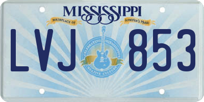 MS license plate LVJ853