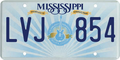 MS license plate LVJ854