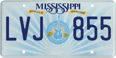 MS license plate LVJ855