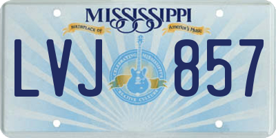 MS license plate LVJ857