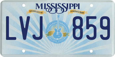 MS license plate LVJ859