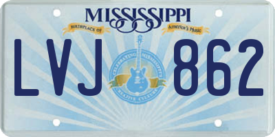 MS license plate LVJ862