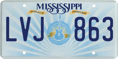MS license plate LVJ863