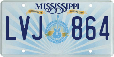 MS license plate LVJ864