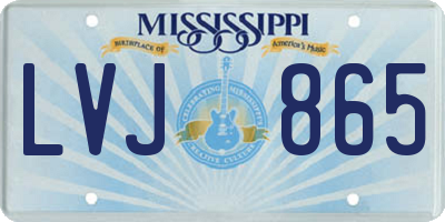 MS license plate LVJ865
