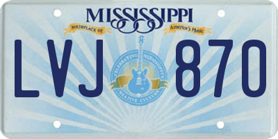 MS license plate LVJ870