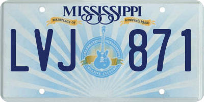 MS license plate LVJ871