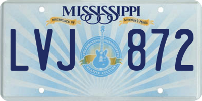 MS license plate LVJ872