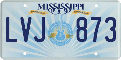 MS license plate LVJ873