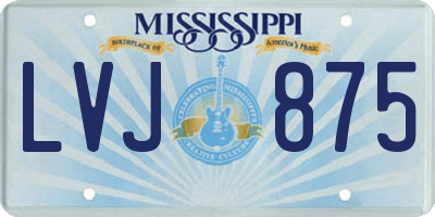 MS license plate LVJ875