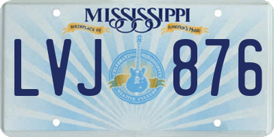 MS license plate LVJ876