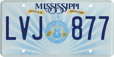 MS license plate LVJ877