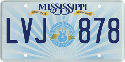 MS license plate LVJ878