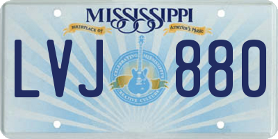 MS license plate LVJ880