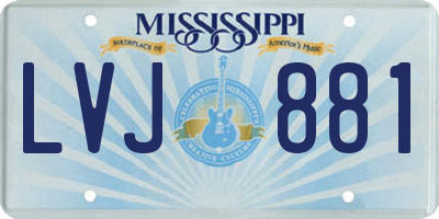 MS license plate LVJ881