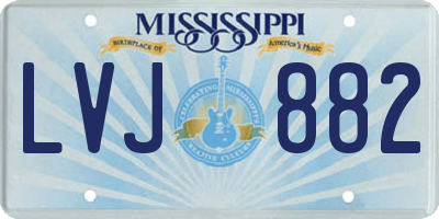 MS license plate LVJ882