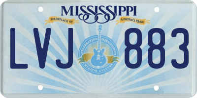 MS license plate LVJ883