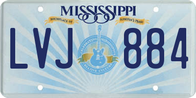MS license plate LVJ884