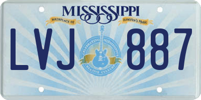 MS license plate LVJ887