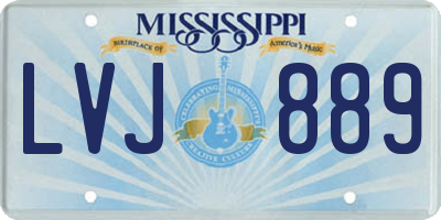 MS license plate LVJ889