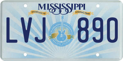 MS license plate LVJ890