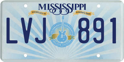 MS license plate LVJ891