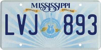 MS license plate LVJ893