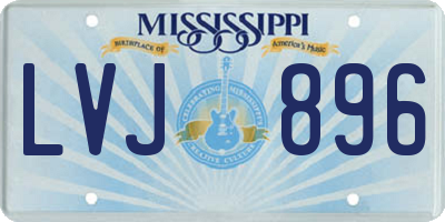 MS license plate LVJ896