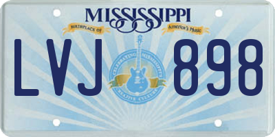 MS license plate LVJ898