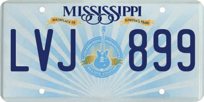 MS license plate LVJ899