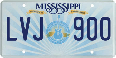 MS license plate LVJ900