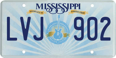 MS license plate LVJ902