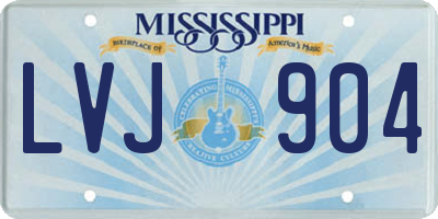 MS license plate LVJ904