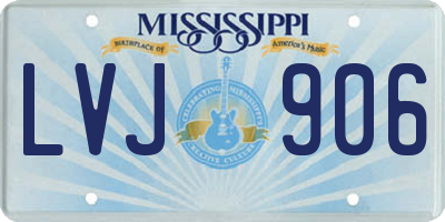 MS license plate LVJ906