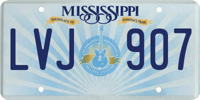 MS license plate LVJ907