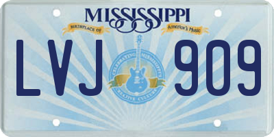MS license plate LVJ909