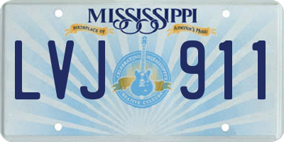 MS license plate LVJ911