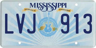 MS license plate LVJ913