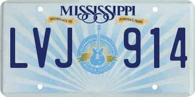 MS license plate LVJ914