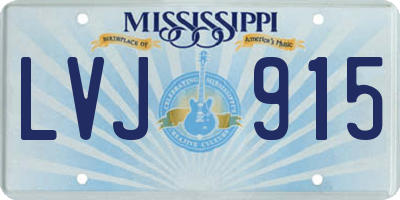 MS license plate LVJ915