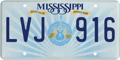MS license plate LVJ916