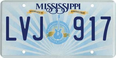 MS license plate LVJ917