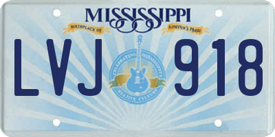 MS license plate LVJ918