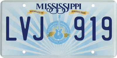 MS license plate LVJ919